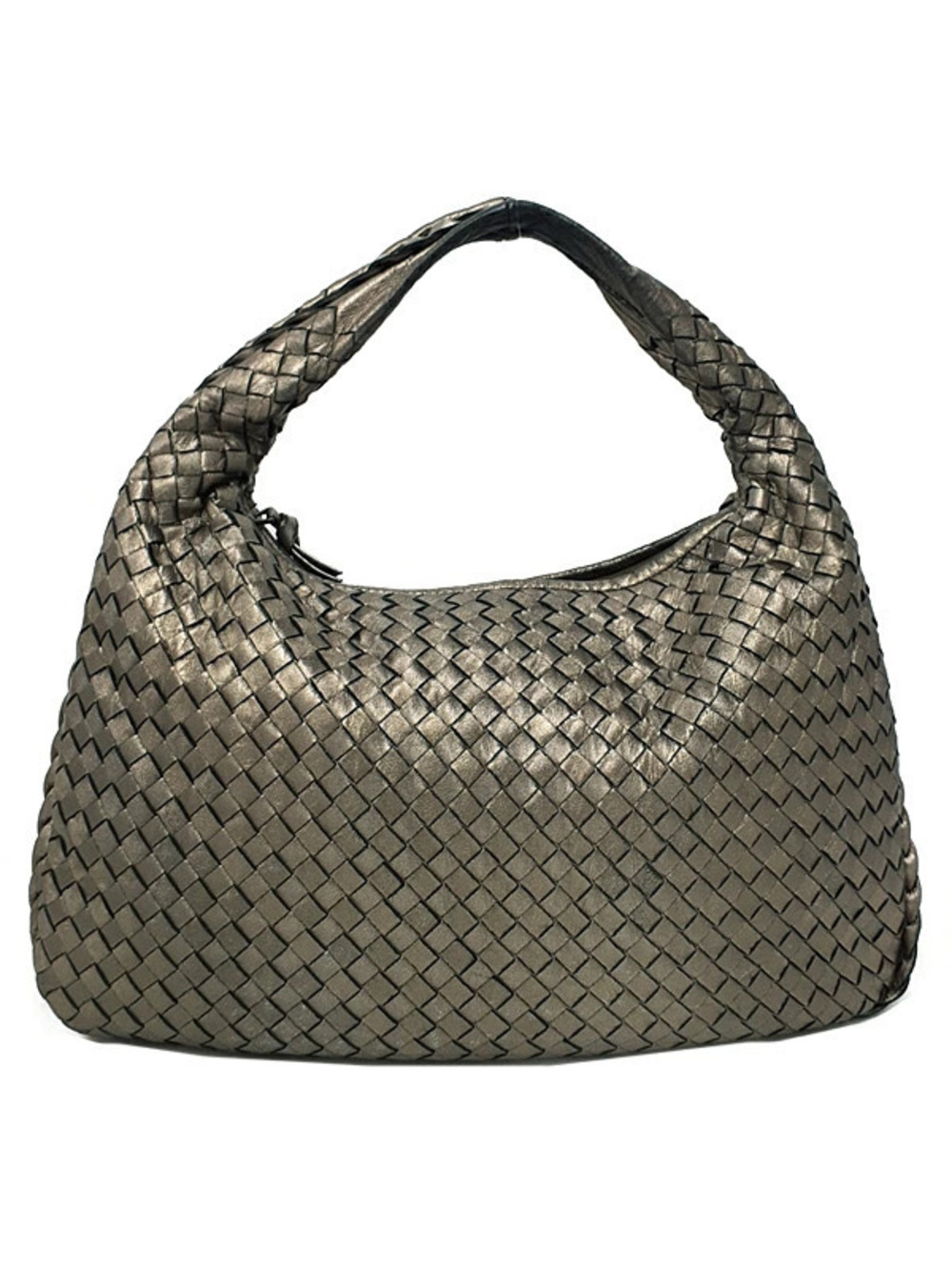 Bottega Veneta Intrecciato Hobo bag metallic Bronze Brown woven nappa leather